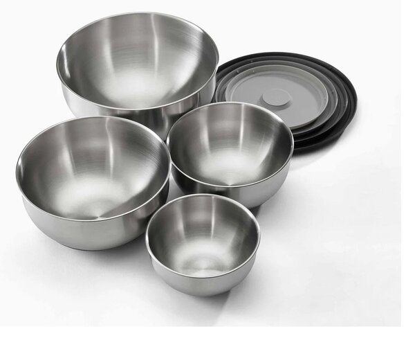 Nerezové mísy v sadě 4 ks ve stříbrné barvě ø 28,5 cm Nest Prep&Store – Joseph Joseph