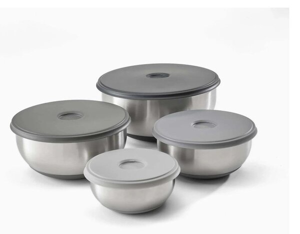 Nerezové mísy v sadě 4 ks ve stříbrné barvě ø 28,5 cm Nest Prep&Store – Joseph Joseph