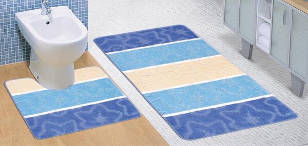 Bellatex Koupelnové předložky SADA AVANGARD 60x100 + 60x50 cm orion modrý