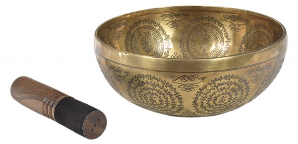Tibetská mísa, "Gulpa", gravírovaná s designem, průměr 27,5cm