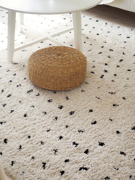 Dywany Łuszczów, Kusový koberec Berber Syla B752 dots cream, 80x150, bílá, kancelář