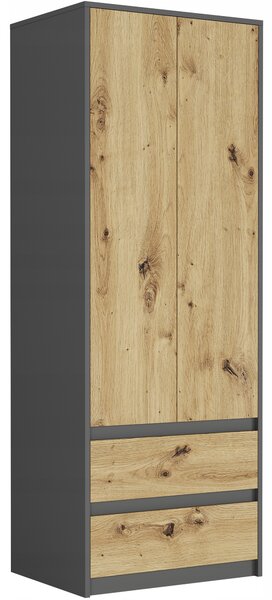 Šatní skříň Bragisa (antracit + artisan). Akce -9%