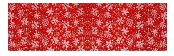 Vánoční ubrus 180x33 cm Vločky, červený