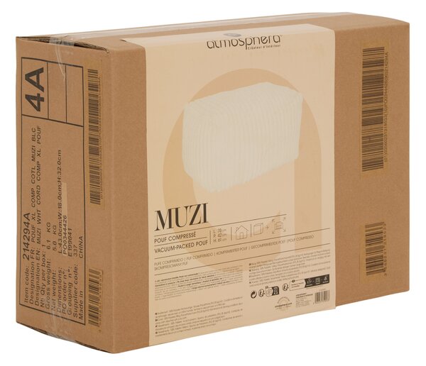 Taburet MUZI XL, 78 x 61 x 42 cm - béžový