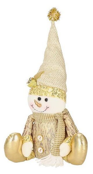 Vánoční Sněhulák 38 cm, zlatý