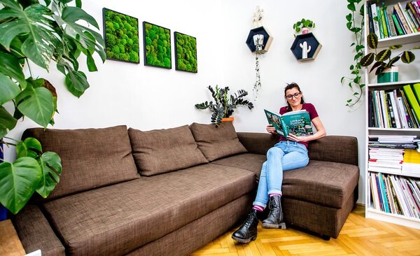 Mechový obraz 50x50 cm kombinovaný mech kopečkový s plochým, černá +