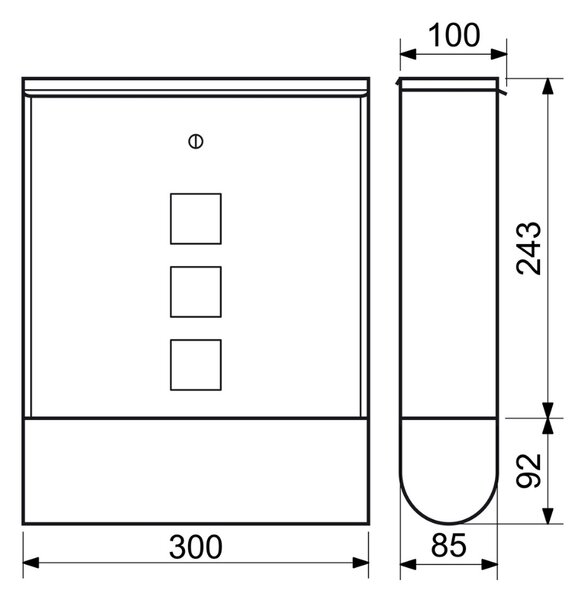 Poštovní schránka BK 210, nerez