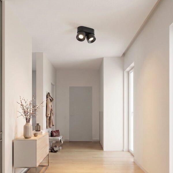 Stropní Lampa PRIOS, Rotari basic, stmívatelné, Černá, Obývací pokoj, Kov, Moderní