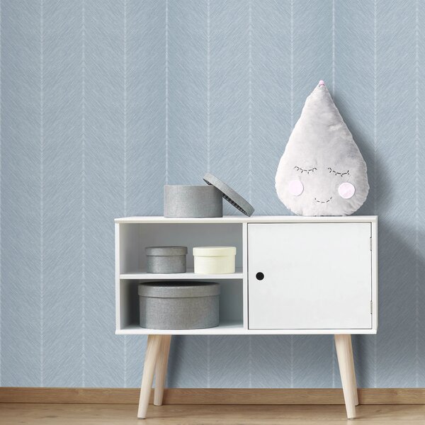 Modrá vliesová tapeta na zeď, cik cak vzor, M1803-1, Mika, ICH Wallcoverings