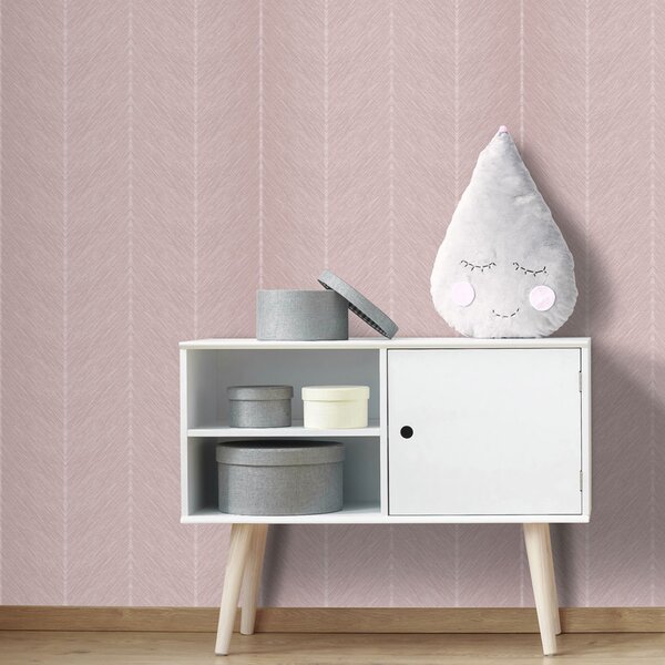 Růžová vliesová tapeta na zeď, cik cak vzor, M1803-2, Mika, ICH Wallcoverings