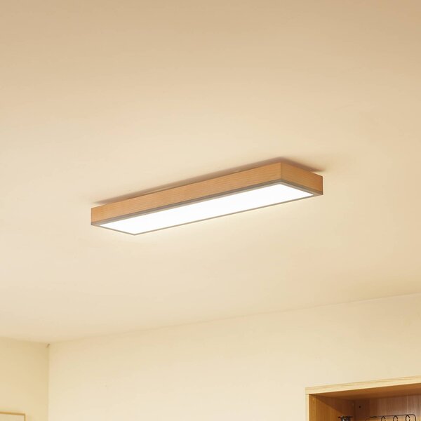 Lindby Stropní svítidlo Laviona LED, dlouhé, 80 cm, Světlé dřevo, Obývací pokoj / jídelna, Dřevo, Moderní