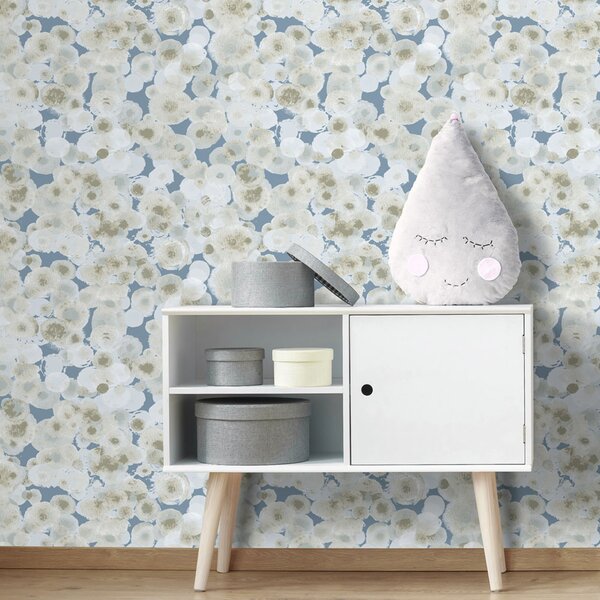 Modrá vliesová tapeta na zeď, bubliny, M1054-3, Mika, ICH Wallcoverings