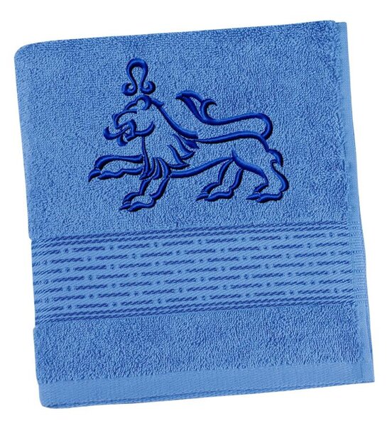 BELLATEX Froté ručník proužek s výšivkou znamení zvěrokruhu Modrá 50x100 cm