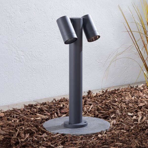 PRIOS Prios Tulimar podstavné svítidlo, 45 cm, antracit, 2 světla, hliník, stmívatelný, Černá, Hliník, Moderní