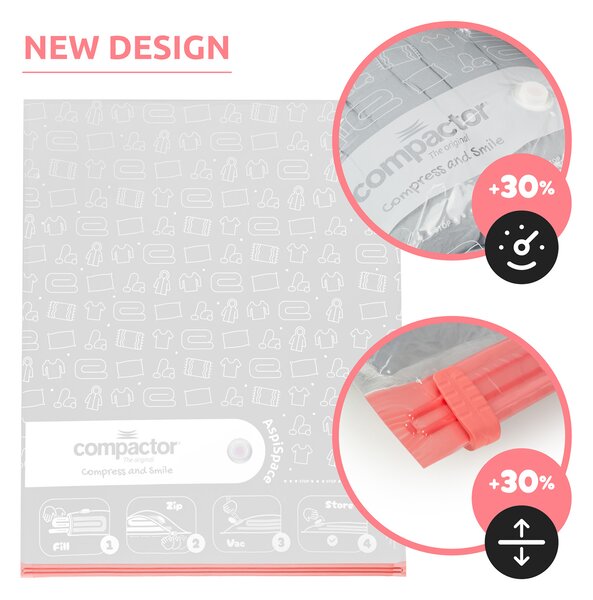 Sada 3ks vakuových úložných sáčků Compactor Bag Aspispace XL 140 litrů, 80 x 130 cm