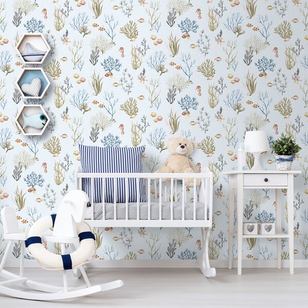 Dětská vliesová tapeta na zeď, podmořský svět, 977-3, Mika, ICH Wallcoverings