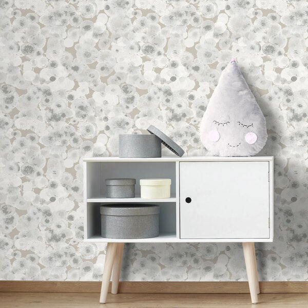 Dětská béžová vliesová tapeta na zeď, bubliny, M1054-4, Mika, ICH Wallcoverings