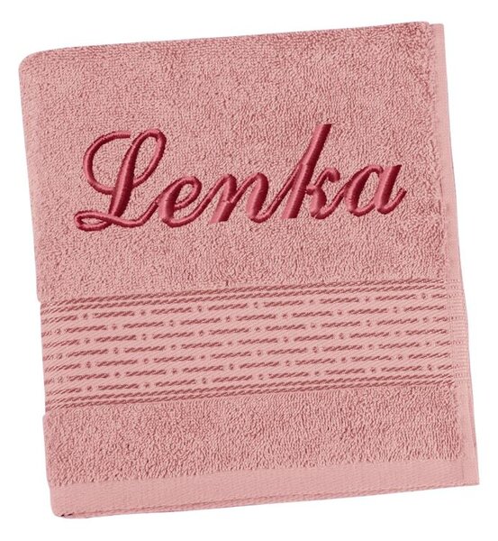BELLATEX Froté ručník proužek s výšivkou jména Burgundy 50x100 cm