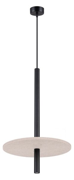 Černé/béžové kovové závěsné svítidlo ø 30 cm Rilu – Sollux