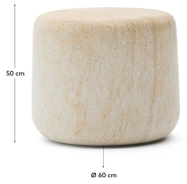 Betonový kulatý zahradní stolek ø 60 cm Drasi – Kave Home