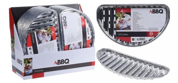 Půlkulatá grilovací miska - set 4 ks