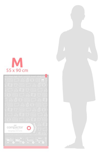 Sada 2ks vakuových úložných sáčků Compactor Bag Aspispace M 70 litrů, 55 x 90 cm