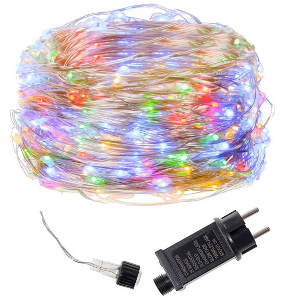 LED řetěz Nano - 10m, 100LED, 8 funkcí, IP44, multicolor