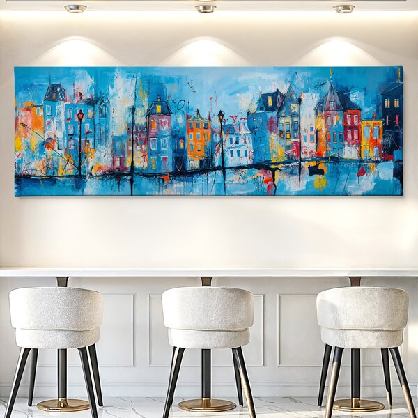 Obraz na plátně - Na nábřeží v Haagu FeelHappy.cz Velikost obrazu (šířka x výška): 120 x 40 cm