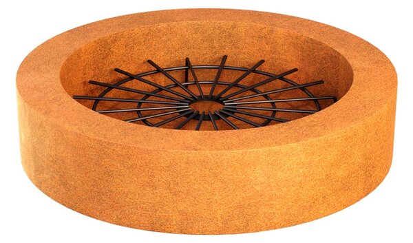 Zahradní ohniště Corten SOMBRERRO 4 s roštem průměr 100 cm