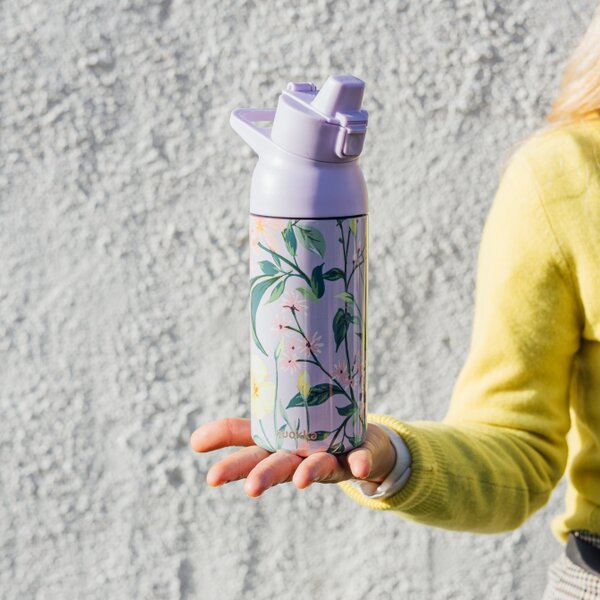 Nerezová sportovní láhev s pítkem Tide, 700ml, Quokka, all over botanic