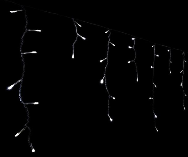 LED krápníky - 14,5m, 300LED, 8 funkcí, ovladač, IP44, studená bílá