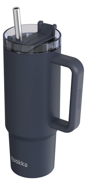Termohrnek Stream s brčkem, 950ml, Quokka, šedý