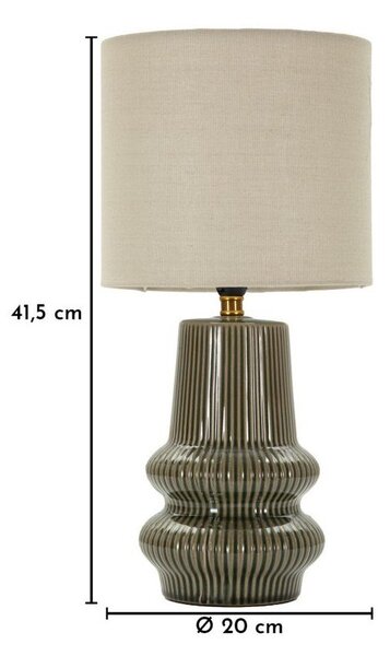 Khaki/krémová keramická stolní lampa s textilním stínidlem (výška 41,5 cm) Harmony – Mauro Ferretti
