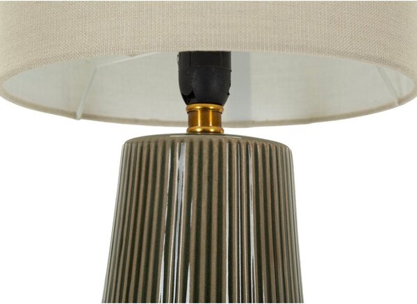 Khaki/krémová keramická stolní lampa s textilním stínidlem (výška 41,5 cm) Harmony – Mauro Ferretti