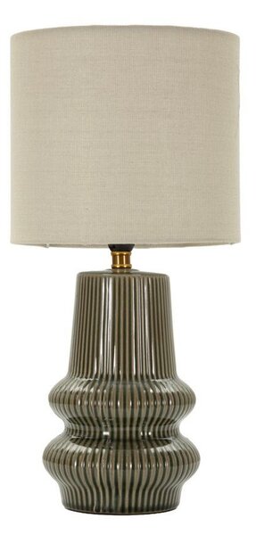 Khaki/krémová keramická stolní lampa s textilním stínidlem (výška 41,5 cm) Harmony – Mauro Ferretti