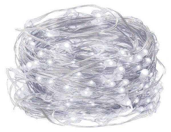 LED řetěz Nano - 30m, 300LED, 8 funkcí, IP44, studená bílá