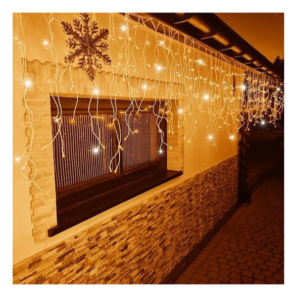 LED krápníky - 14,5m, 300LED, IP44, teplá bílá + záblesky