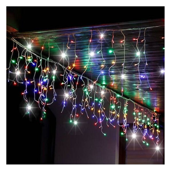 LED krápníky - 14,5m, 300LED, IP44, multicolor + záblesky