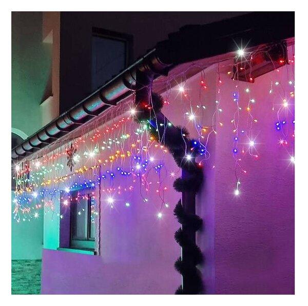 LED krápníky - 14,5m, 300LED, IP44, multicolor + záblesky