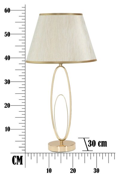 Bílá stolní lampa s konstrukcí ve zlaté barvě Mauro Ferretti Glam Flush