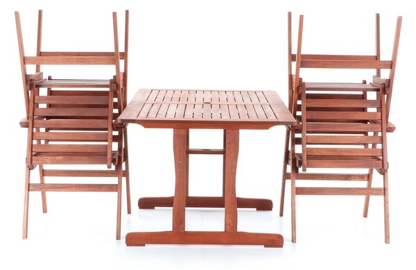 Zahradní stolová sestava Lonzo - 4 místa, hnědá