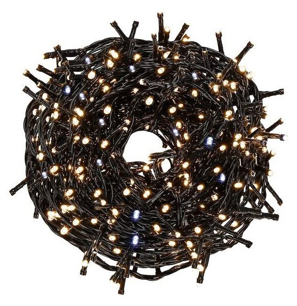 LED světelný řetěz - 41,5m, 500LED, IP44, teplá bílá + záblesky