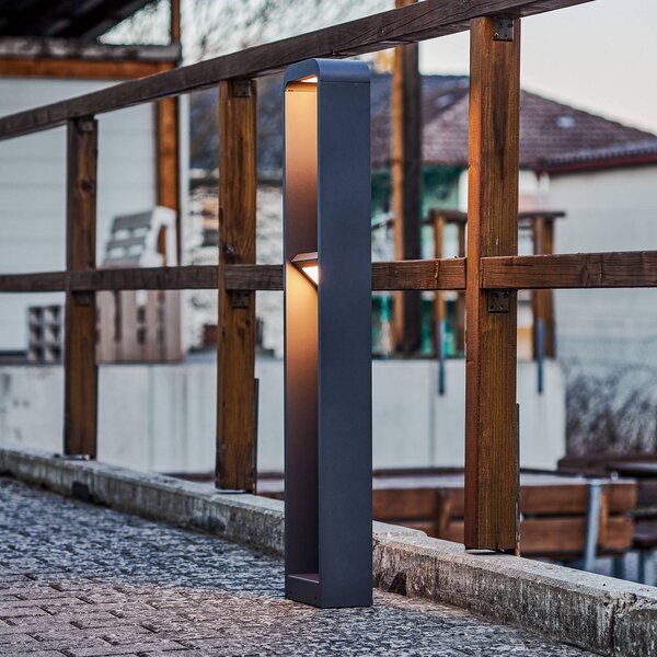 Lindby LED světlo na cestu Darko, 100 cm, šedé, kov, IP54, Hliník / šedá / zinek, Hliník, Moderní