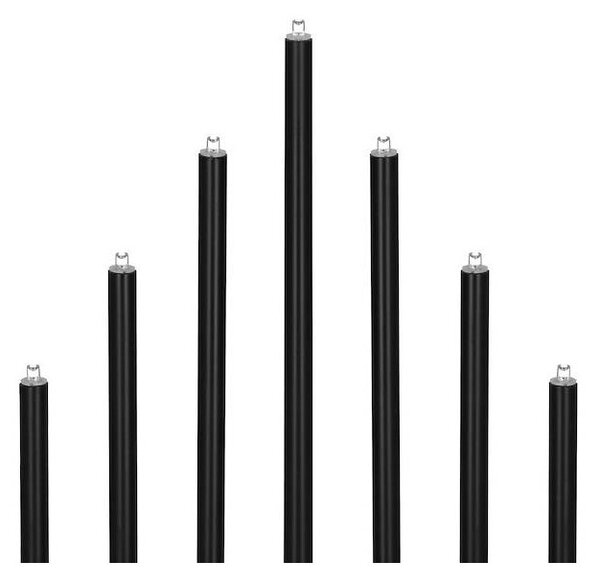 LED vánoční svícen - 9 svíček, 27cm, 3xAA, černý