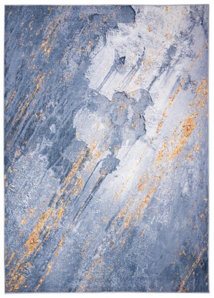 Makro Abra Moderní kusový koberec FLANNEL PRINTED Y-271C Abstraktní modrý žlutý Rozměr: 80x150 cm