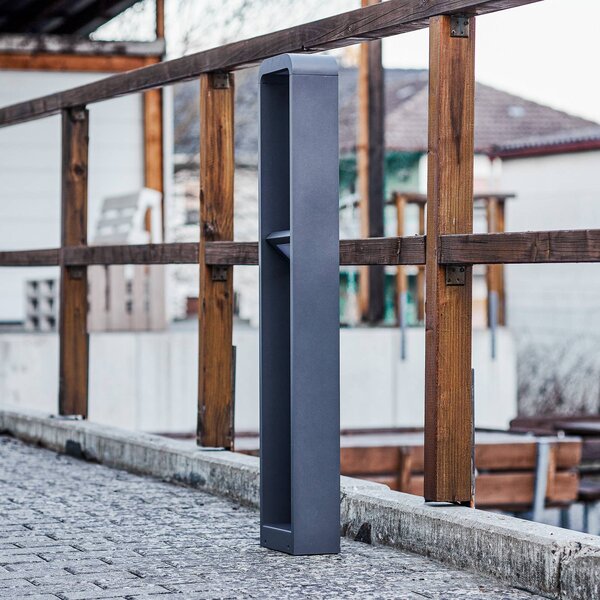 Lindby LED světlo na cestu Darko, 100 cm, šedé, kov, IP54, Hliník / šedá / zinek, Hliník, Moderní