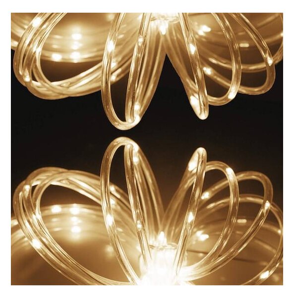 LED světelná hadice - 5m, 50LED, 8 funkcí, 3xAA, IP44, teplá bílá