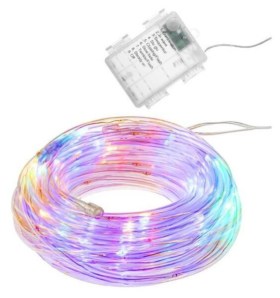 LED světelná hadice - 5m, 50LED, 8 funkcí, 3xAA, IP44, multicolor
