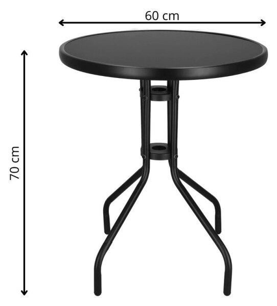 Zahradní stolek 60 cm SPRINGOS BISTRO GF0082 černý