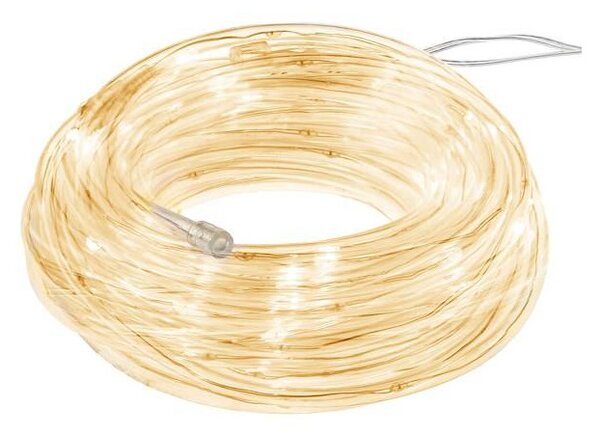 LED světelná hadice - 5m, 50LED, 8 funkcí, 3xAA, IP44, teplá bílá